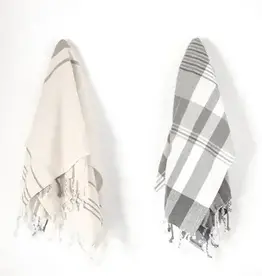 Set of 2 Stripe Fringe Towel