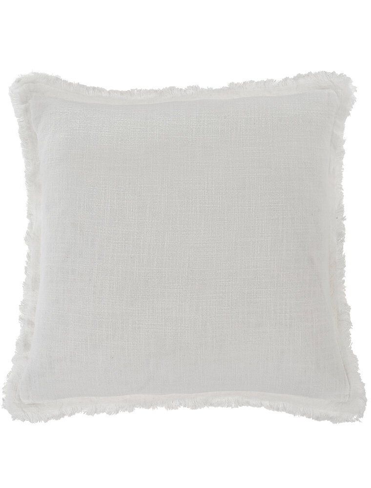 20x20 White Frayed Edge Pillow