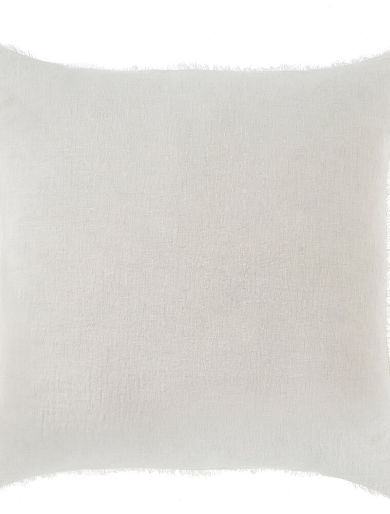 24x24 White Lina Linen Pillow
