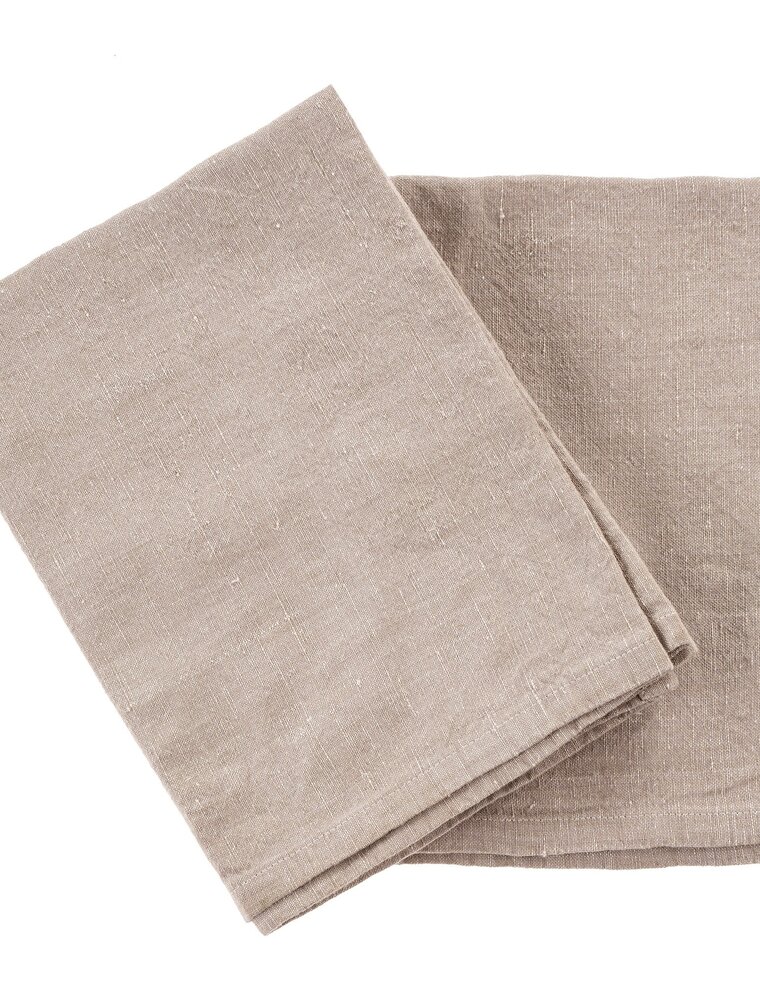 Set of 2 Ash Stonewashed Linen Tea Towels