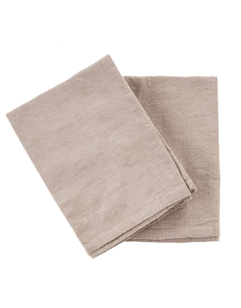 Set of 2 Ash Stonewashed Linen Tea Towels