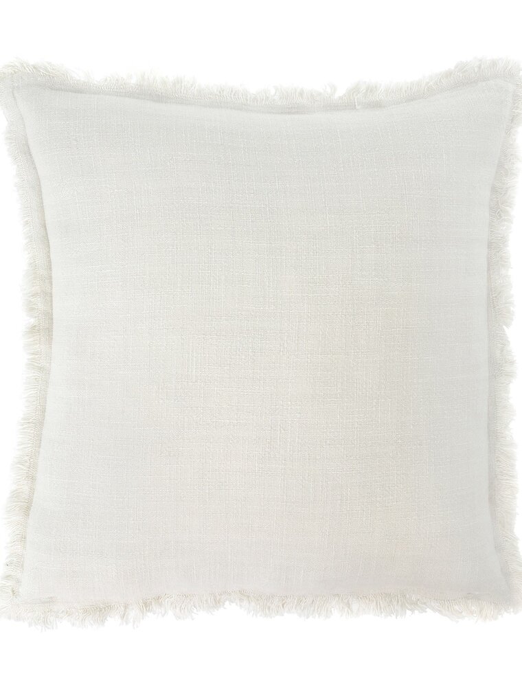 20x20 Ivory Frayed Edge Pillow