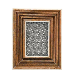 abode Hand Carved Photo Frame with Bone Border