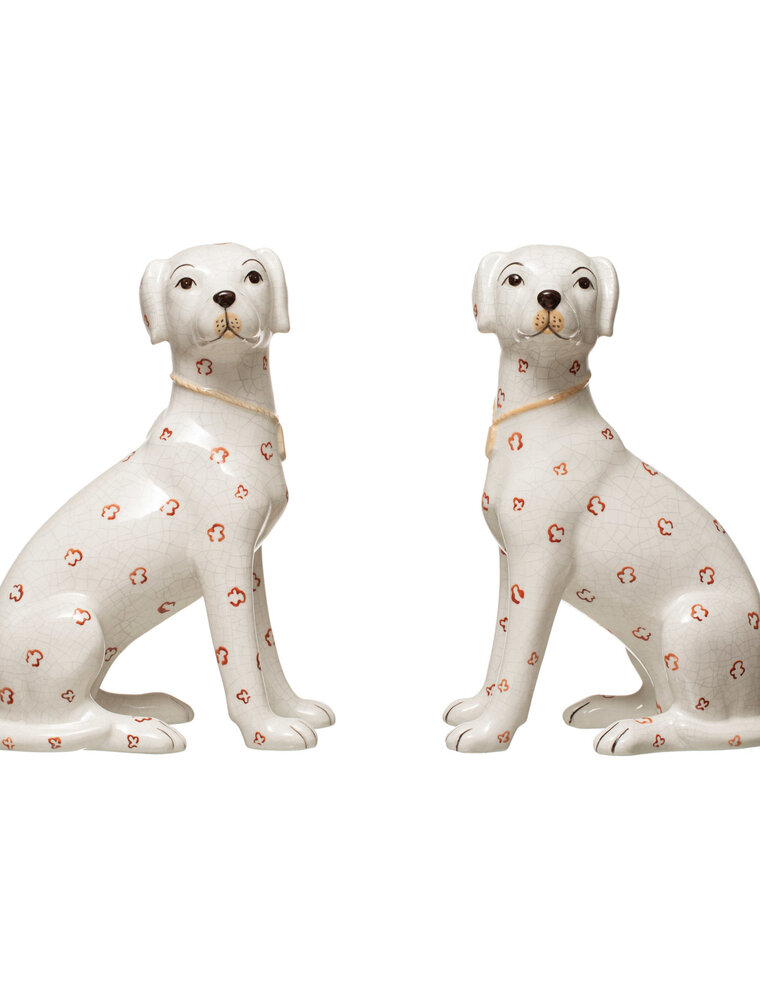 Collected Notions Hand Painted Ceramic Dog - Crackle Finish
