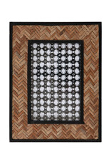 Obsidian Bamboo Photo Frame with Herringbone Pattern
