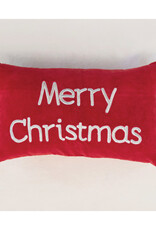 Twinkle 20"x12" Merry Christmas Red Velvet Pillow