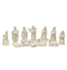 Shimmer White Stoneware Nativity