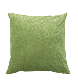 Deck The Halls 20" Square Cotton Velvet Green Embroidery Pillow