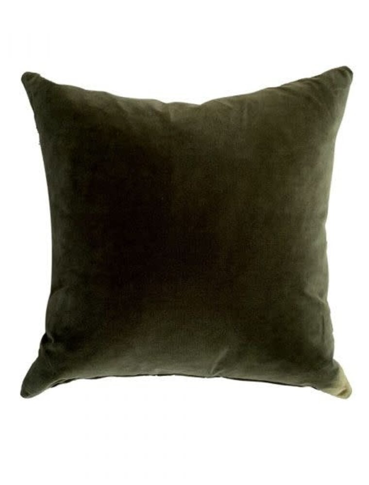 Square - Knife Edge Pillow Vintage Velvet Olive 22" x 22"