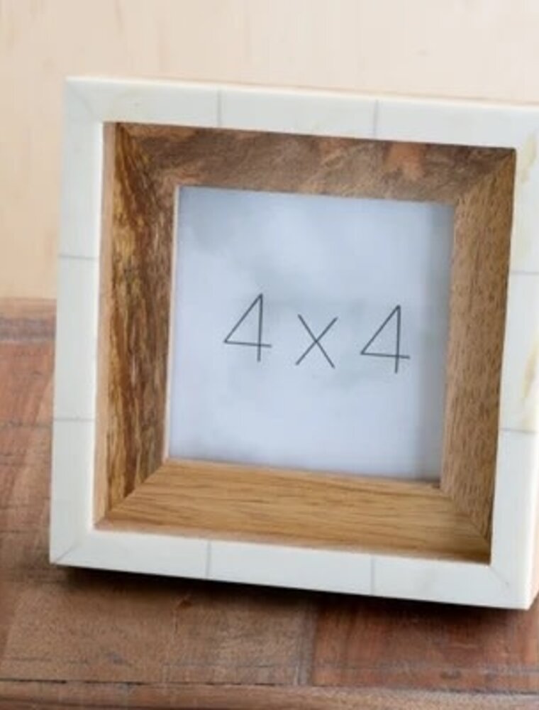 4 x 4 Wood Ivory Photo Frame