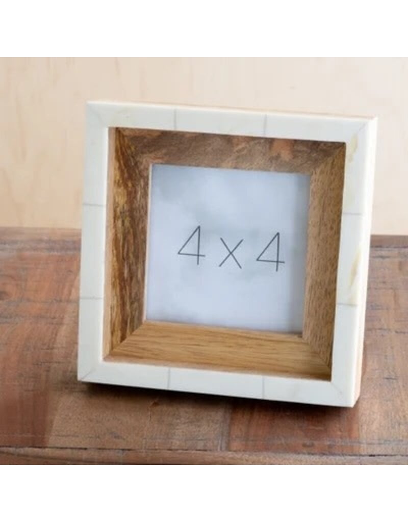 4 x 4 Wood Ivory Photo Frame