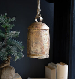 Large Antique Gold Christmas Bell