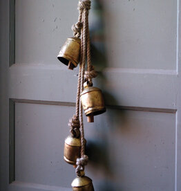 Rustic Iron Hanging Bells with Rope