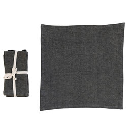 Daily Routines Dark Grey 18” Square Stonewashed Linen Napkins, Set of 4