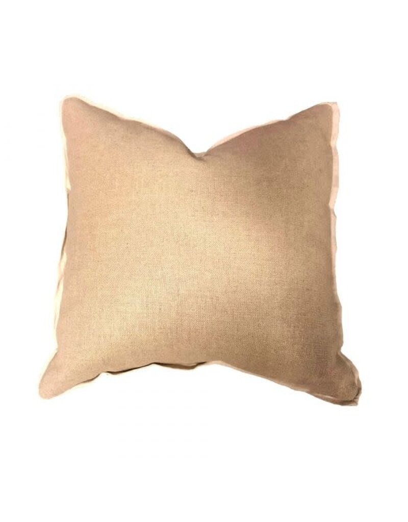 Linen Taupe Flanger Edge Pillow 22" x 22"