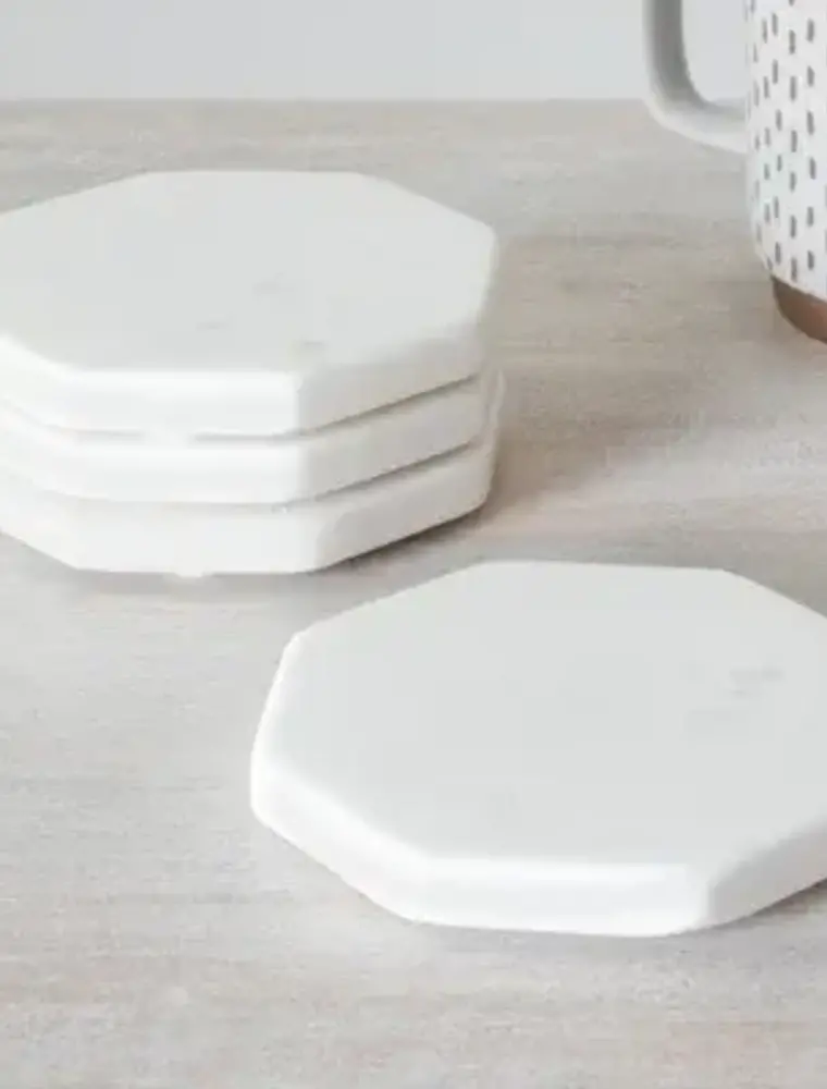 Marble Marble Octagon Coaster - Set of 4