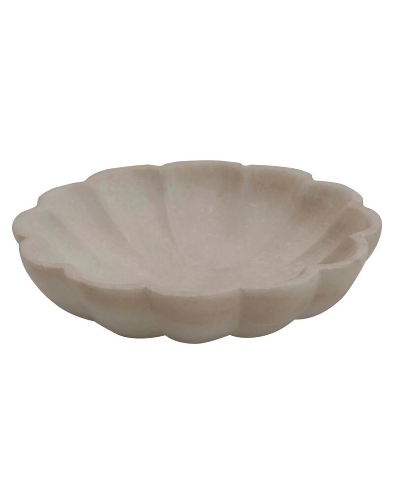 Cheers Carved Marble Flower Shaped Dish