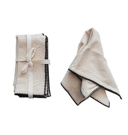 Backyard Farmer Cotton Napkins w/Black Edge Stitching, Set of 4