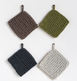 Cotton Crocheted Pot Holder, Taupe, 4 Colors, Each