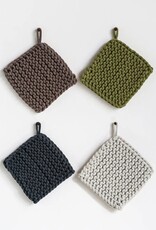 Sonoma Cotton Crocheted Pot Holder, Navy, 4 Colors, Each