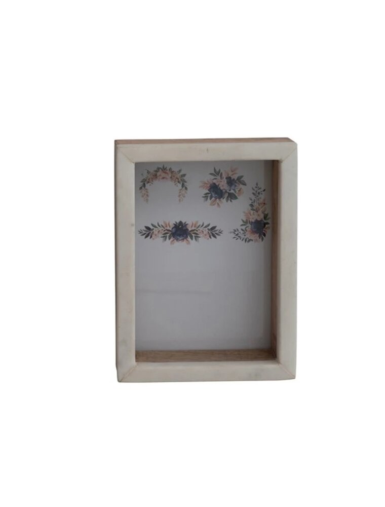 Await 5 x 7 Marble & Mango Wood Shadow Box Photo Frame