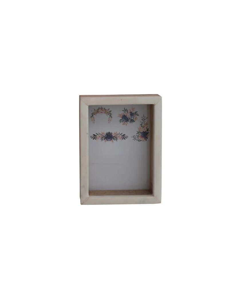 Await 5 x 7 Marble & Mango Wood Shadow Box Photo Frame