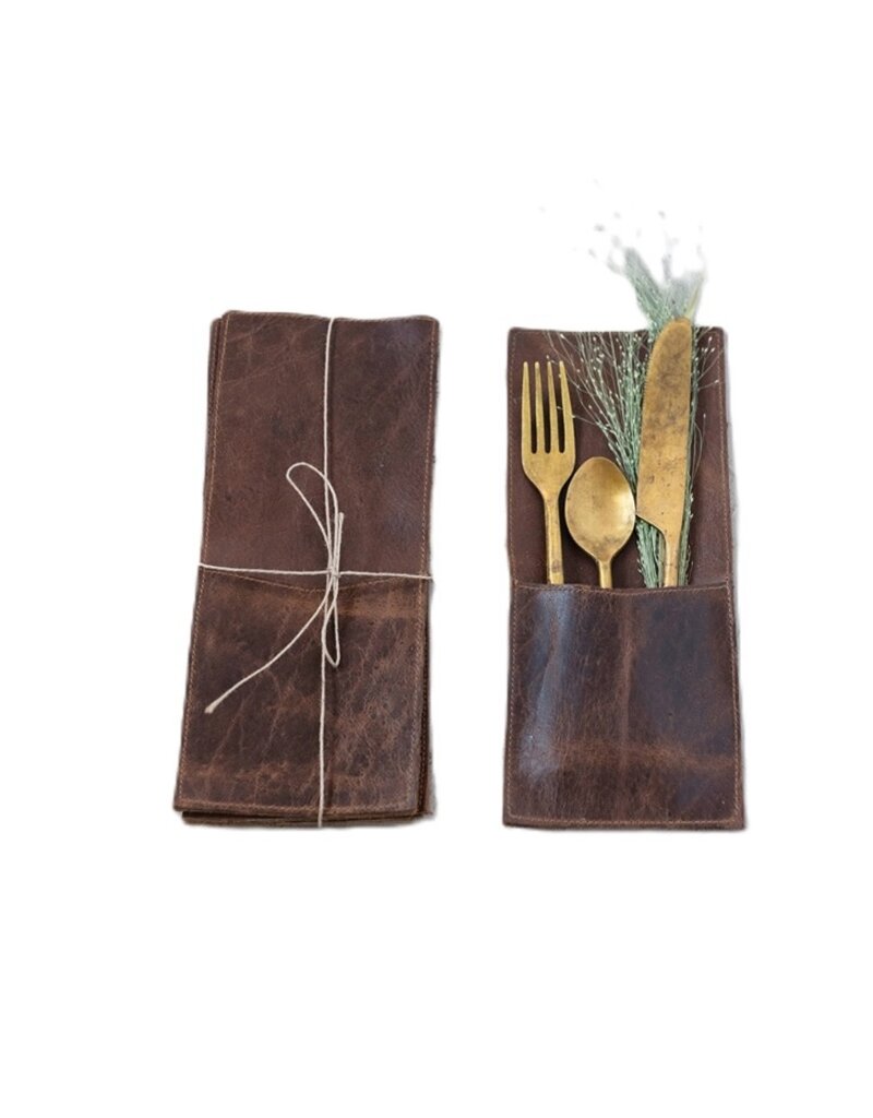 Sonoma Leather Cutlery Sleeve, Set of 4