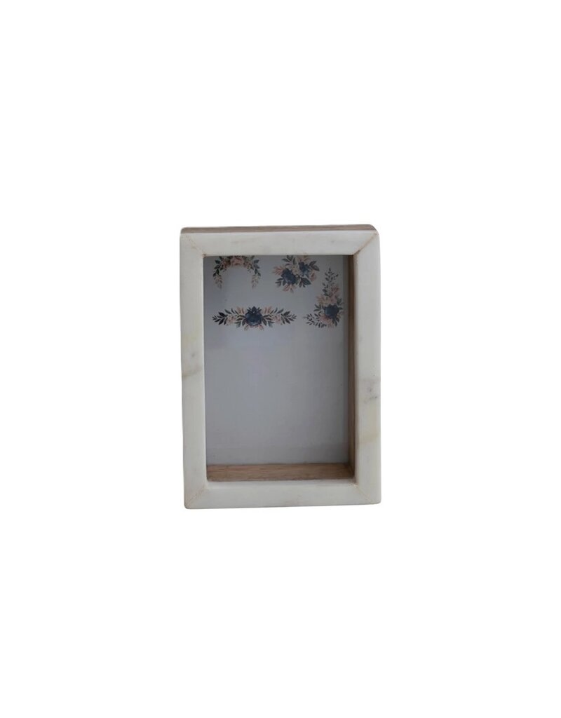 Await 4 x 6 Marble & Mango Wood Shadow Box Photo Frame