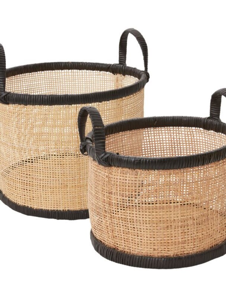 Maple Large Maple Basket w/Black Handles, EACH