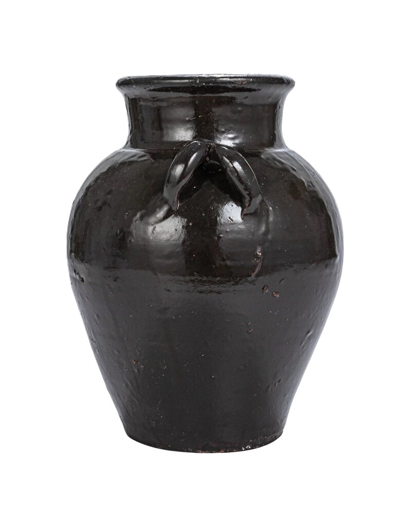 Collected Notions Black Round Clay Jar - Tall