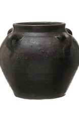Collected Notions Black Round Clay Jar - Short
