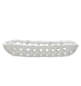 At The Table Stoneware Square Basket Dish