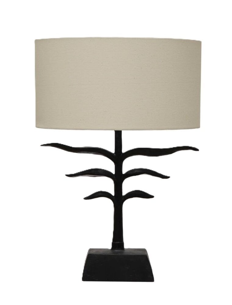Sonoma Resin Leaf Shaped Table Lamp with Linen Shade