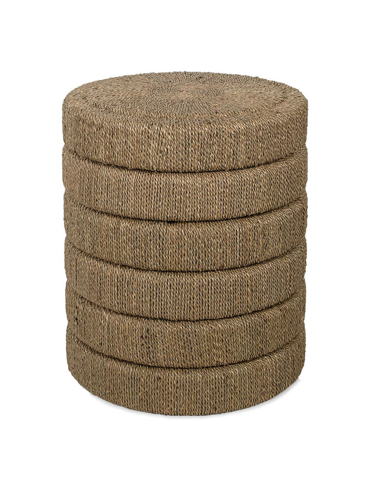 Seagrass 16" Wide Seagrass Ribbed Side Table, Natural