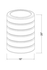 Seagrass 16" Wide Seagrass Ribbed Side Table, Natural