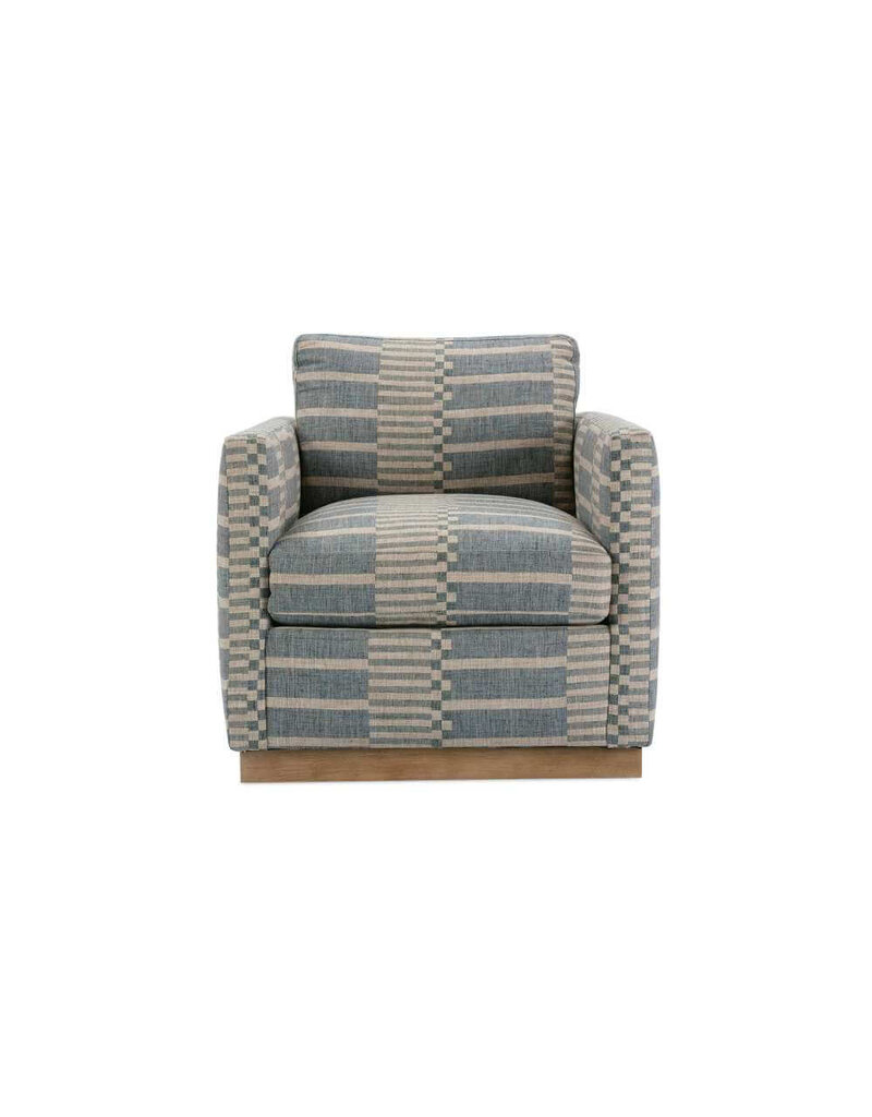 Robin Bruce Allie Swivel Chair, Custom, Grade MM, Dark Brown Velvet
