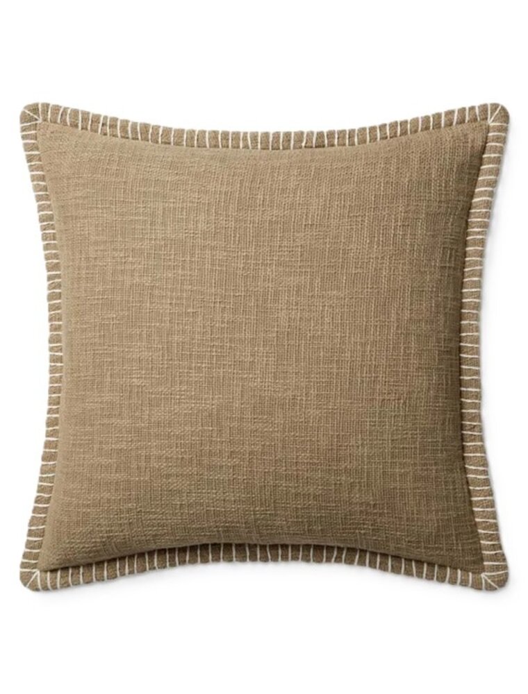 LOLOI 22" x 22" Down Fill Taupe, PLL0109