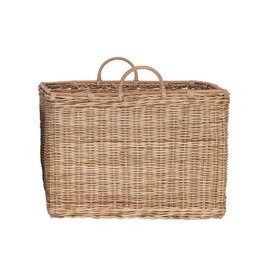 Await Medium Square Rattan Basket w/handles