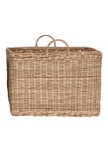 Await Small Square Rattan Basket w/handles