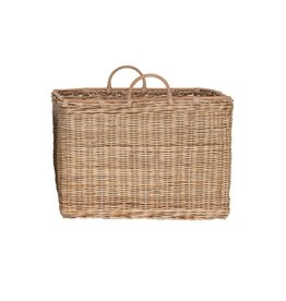 Await Small Square Rattan Basket w/handles