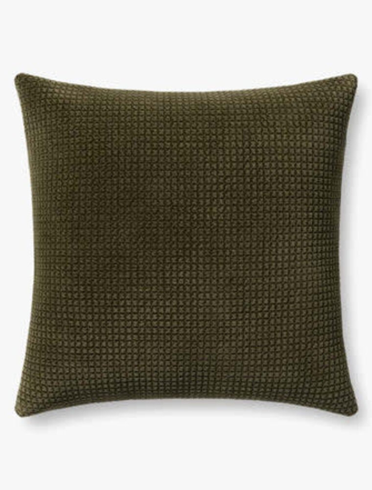 LOLOI 22" x 22" Down Fill Dark Olive, PLL0130