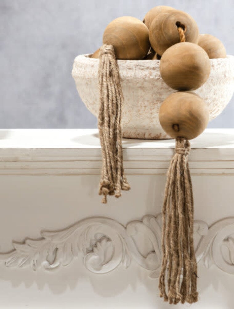 PD Home Brown Wood Bead Strand, 41.5"
