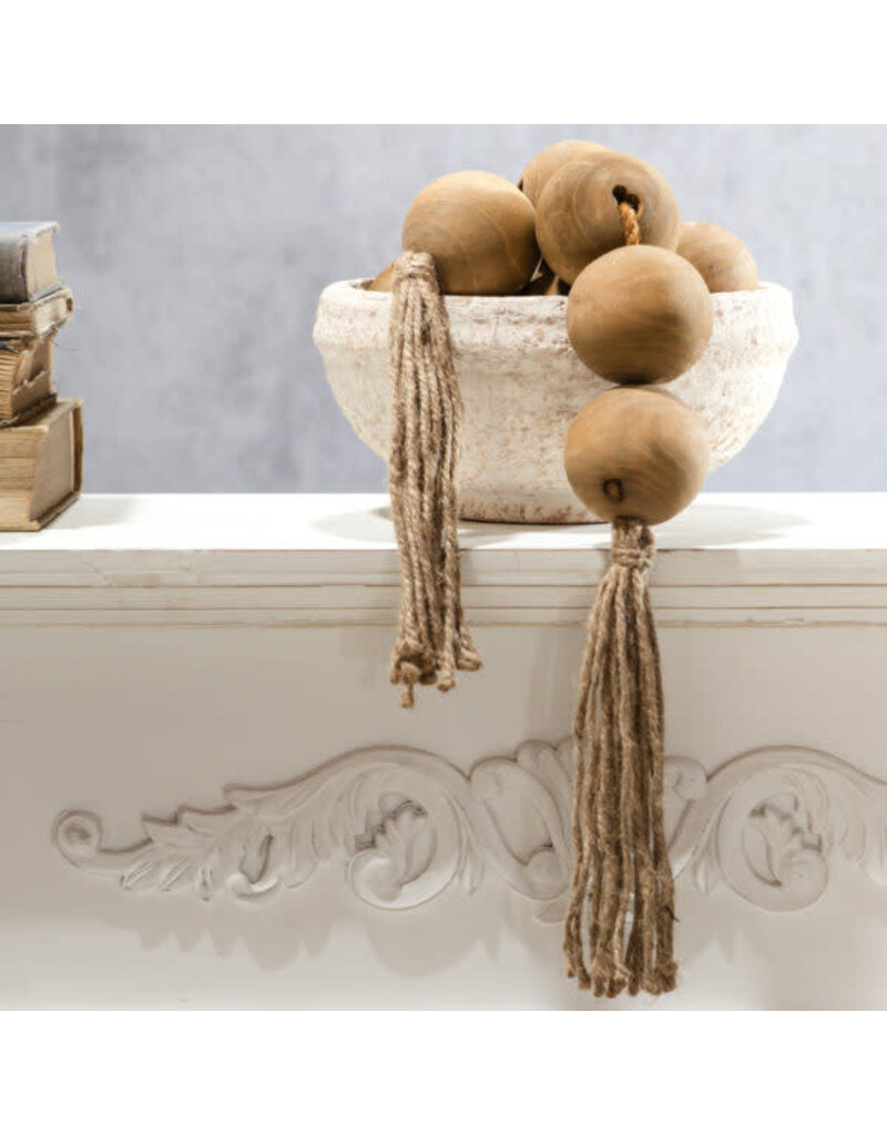 PD Home Brown Wood Bead Strand, 41.5"