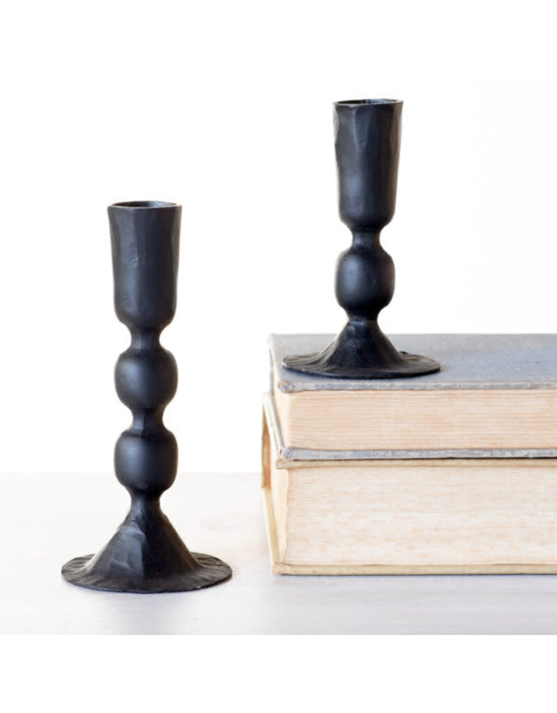 PD Home Set of 2 Candle Holders, Black