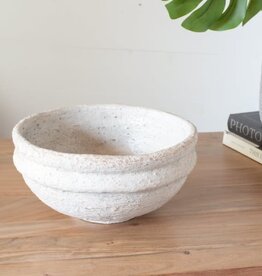 PD Home 12" Terra Cotta Bowl, White