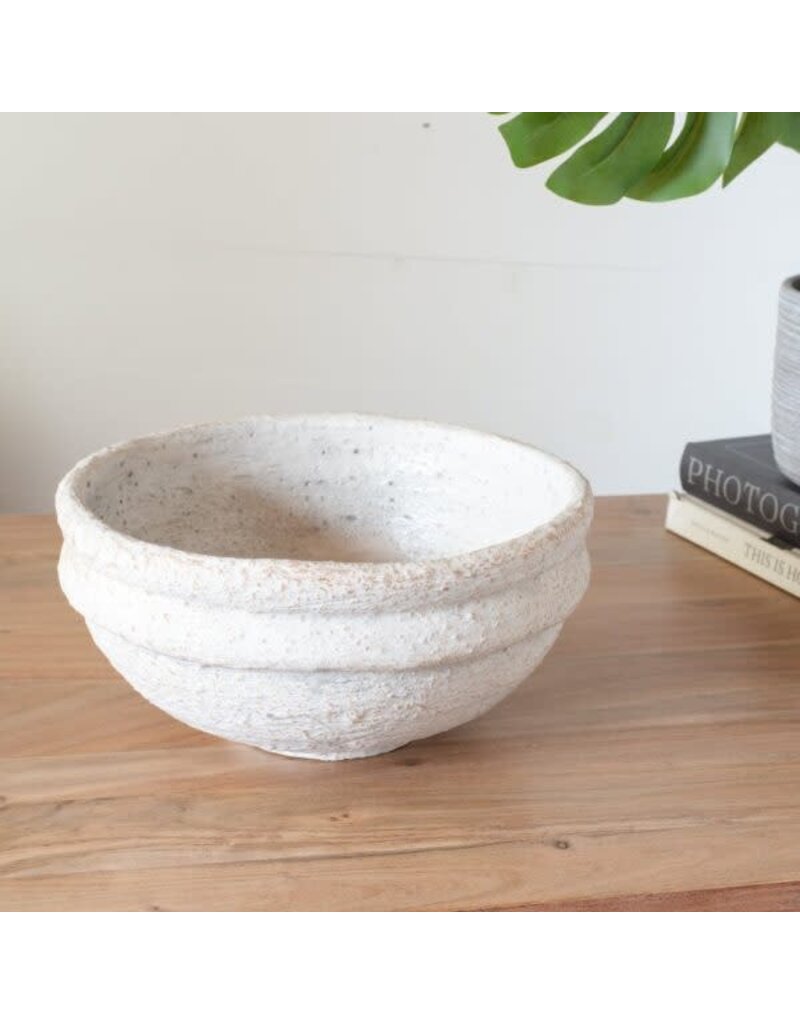 PD Home 12" Terra Cotta Bowl, White