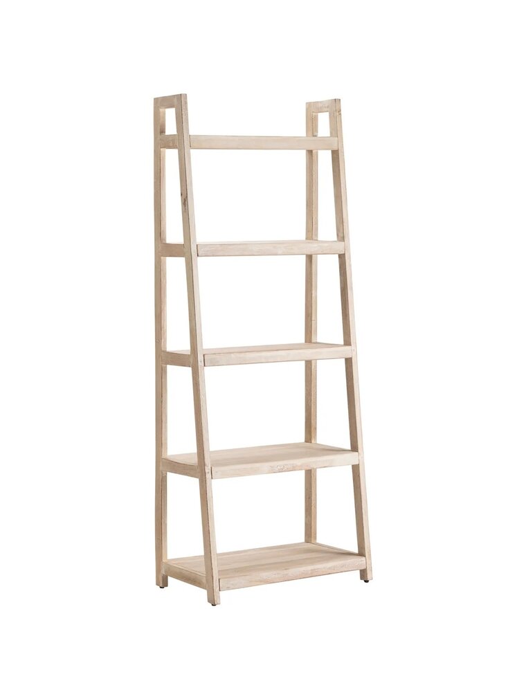 Bengal Manor Riverview Etagere Display Shelves, Acacia Wood White Wash