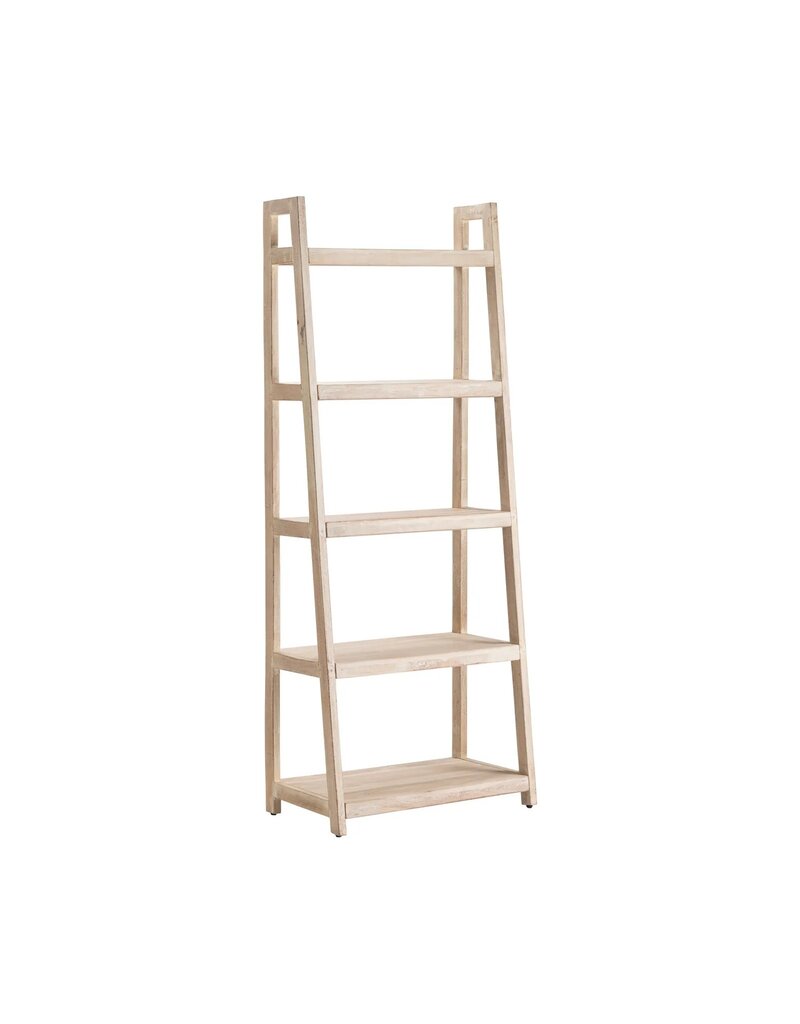 Bengal Manor Riverview Etagere Display Shelves, Acacia Wood White Wash