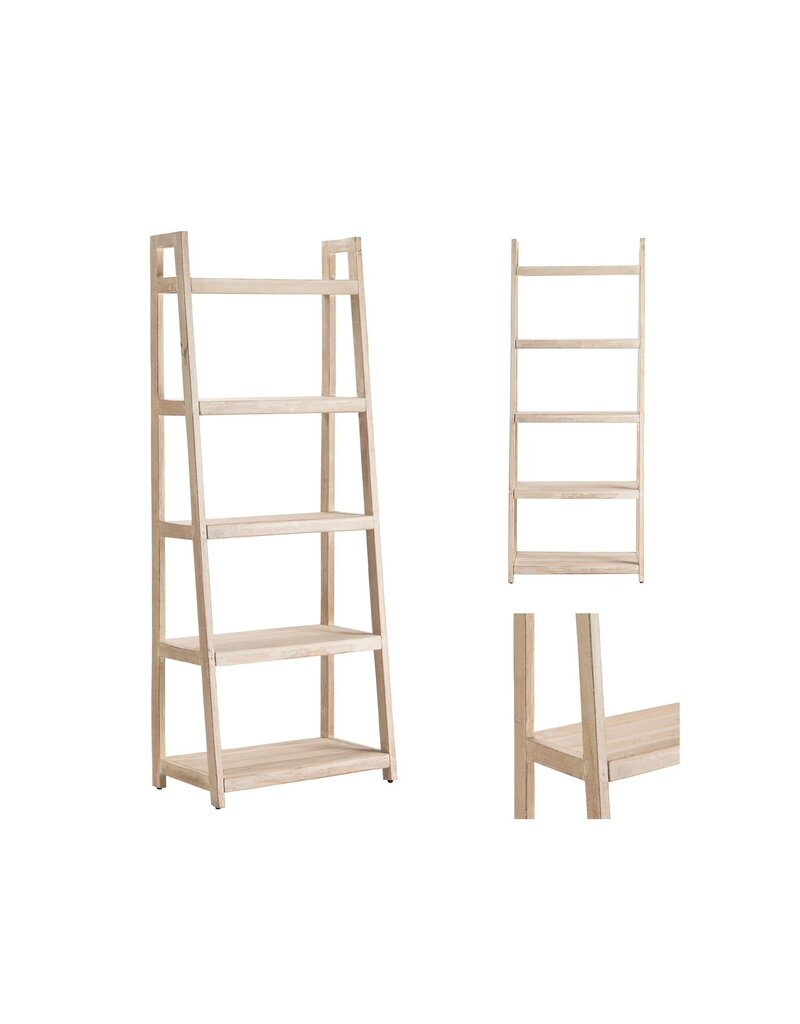 Bengal Manor Riverview Etagere Display Shelves, Acacia Wood White Wash