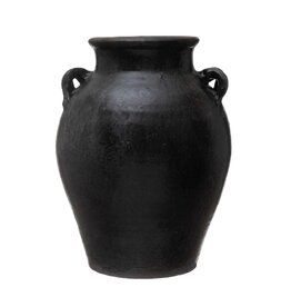 Collected Notions Black 12" Clay Jug